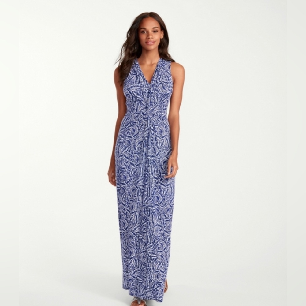 Tommy Bahama Blue and White Maxi Dress
